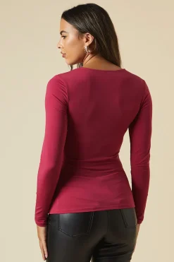 Ruched Body Long Sleeve Top