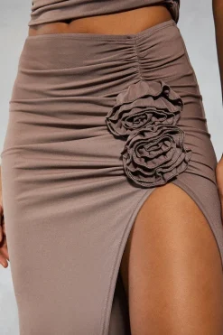Ruched Corsage Maxi Skirt