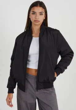 Ruched Sleeve Oversized Bomber Jacket