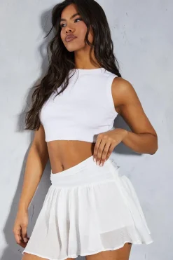 Ruffle Frill Hem Floaty Skort