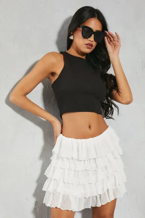 Ruffle Hem Mini Skirt