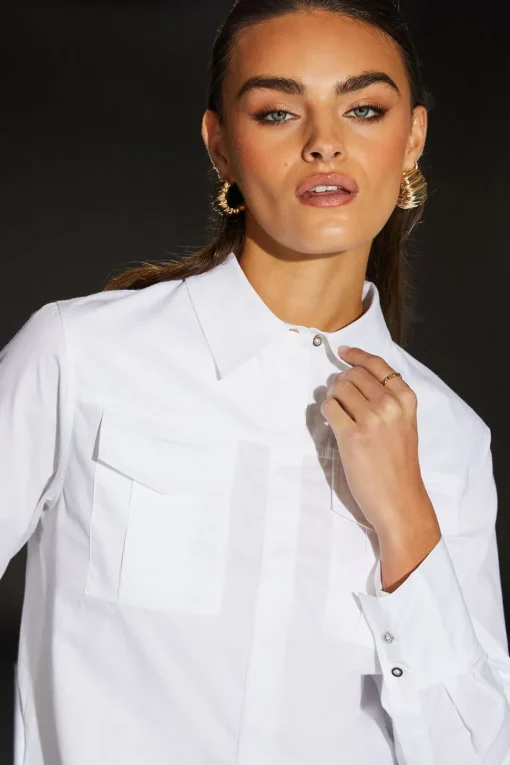 Runway 1.8.1.8 Poplin Cropped Boxy Utility Shirt