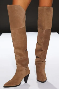 Runway 1.8.1.8 Suede Heeled Over The Knee Boots