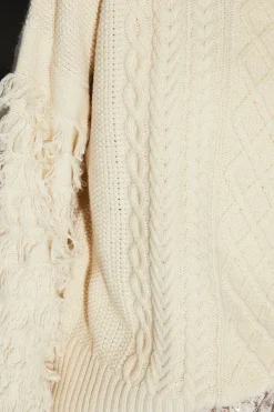 Runway 1.8.1.8 Wool Blend Shaggy Sleeve Cable Knit Jumper