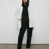 94s Denim Stretch Straight Leg Raw Hem Jeans