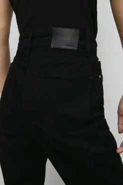 94s Denim Stretch Straight Leg Raw Hem Jeans