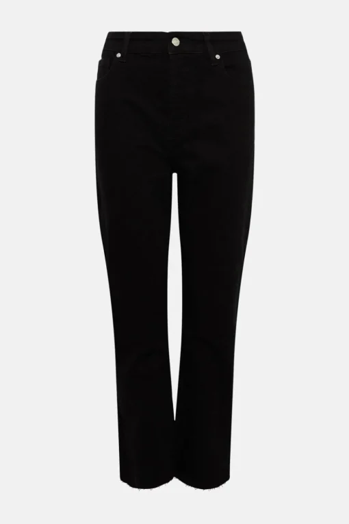 94s Denim Stretch Straight Leg Raw Hem Jeans