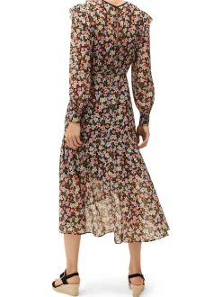 Sadie Floral Chiffon Ruffle Dress-Floral