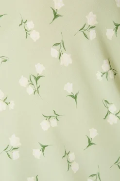 Sage Floral Empire Mini Dress