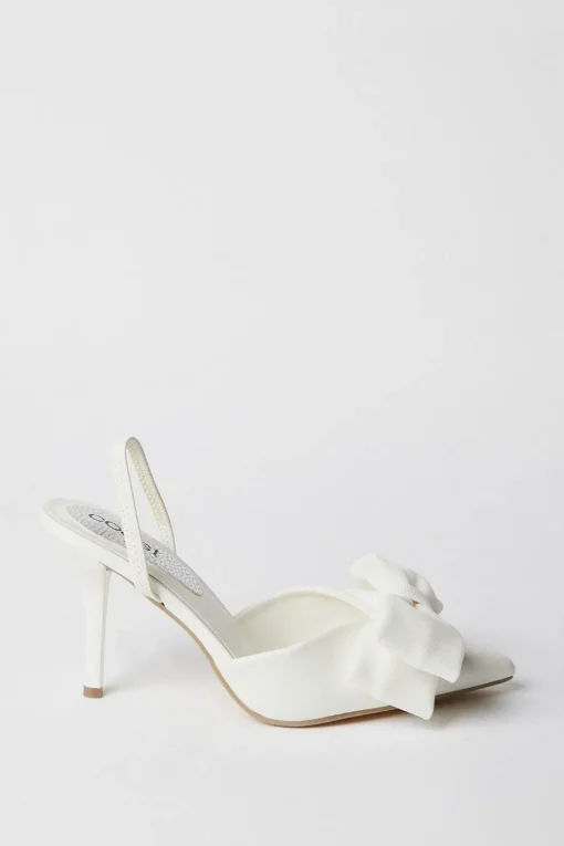 Saraya Bridal Bow Sling Back High Heeled Court Shoes