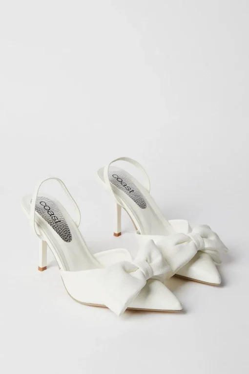 Saraya Bridal Bow Sling Back High Heeled Court Shoes