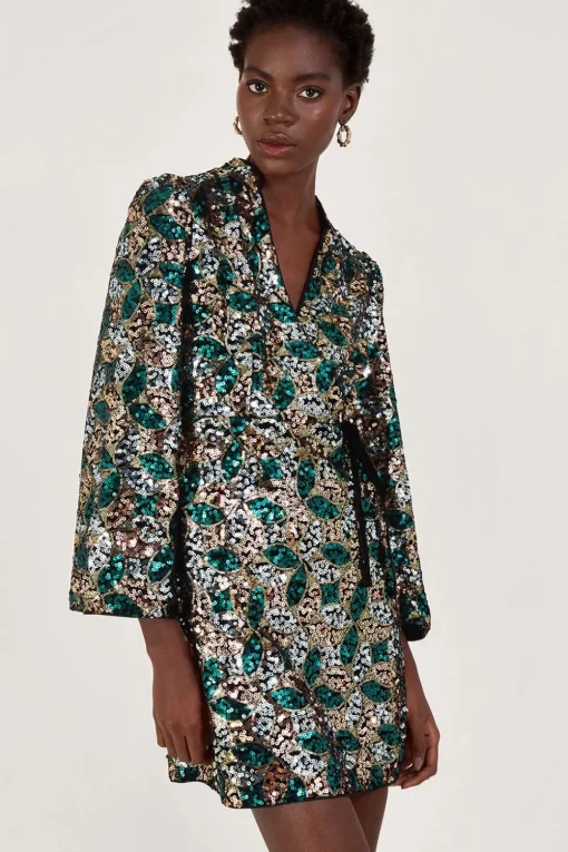 Sasha Sequin Wrap Dress