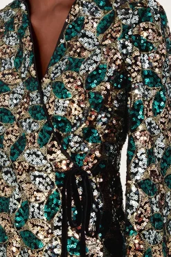 Sasha Sequin Wrap Dress