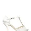 Satin and Lace 'Beth' High Heel Crystal T-bar Shoes