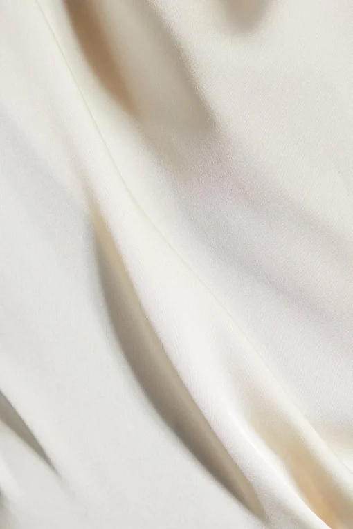 Satin Asymmetric Draped Neckline Wide Leg Jumpsuit