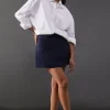 Satin Bow Front Super Mini Skirt