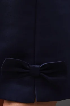Satin Bow Front Super Mini Skirt