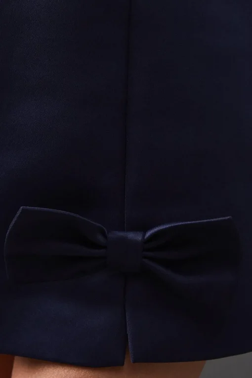 Satin Bow Front Super Mini Skirt