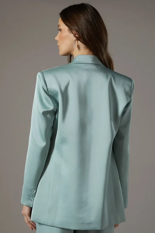 Satin Double Breasted Blazer