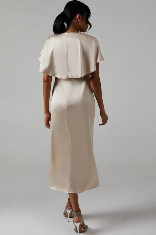 Satin Halter Bridesmaids Maxi Dress