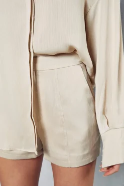 Satin High Waist Shorts