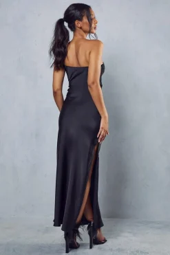 Satin One Shoulder Maxi Dress