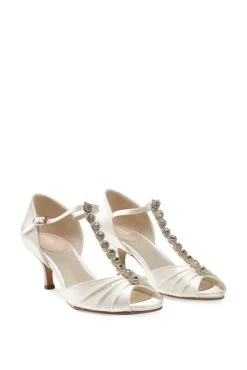 Satin 'Fantasy' Mid Kitten Heel T-bar Shoes