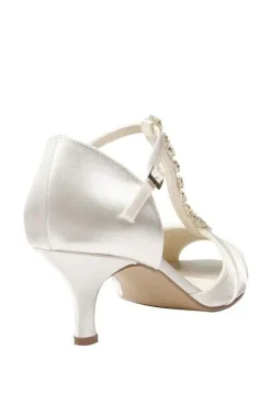 Satin 'Fantasy' Mid Kitten Heel T-bar Shoes
