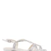 Satin 'Wynter' Low Heel Crystal Sandals