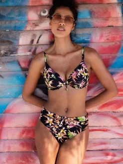 Savanna Sunset Plunge Tie Bikini Top