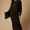 Scalloped Hem Knitted Skirt Co Ord