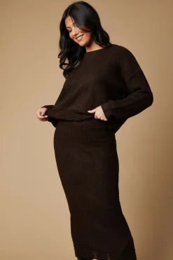 Scalloped Hem Knitted Skirt Co Ord