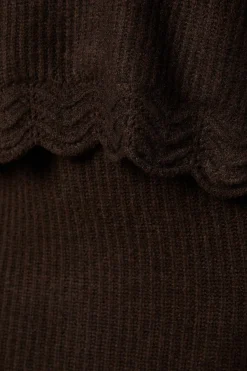 Scalloped Hem Knitted Skirt Co Ord
