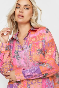 Scarf Print Boyfriend Shirt