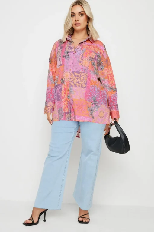 Scarf Print Boyfriend Shirt
