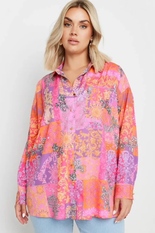 Scarf Print Boyfriend Shirt