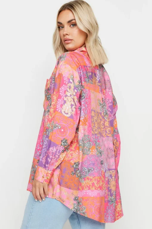 Scarf Print Boyfriend Shirt