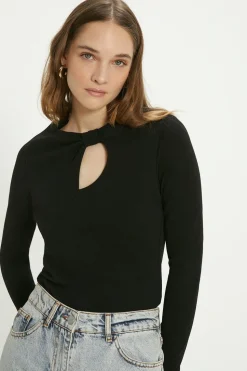 Scuba Crepe Bow Detail Top