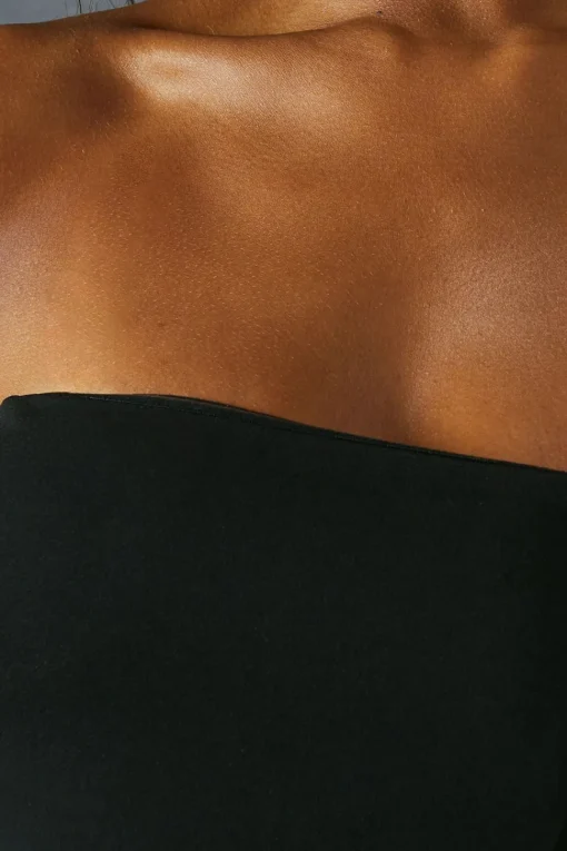 Scuba Crepe Pocket Detail Bandeau Maxi Dress