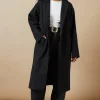 Self Covered Button Midi Dolly Coat