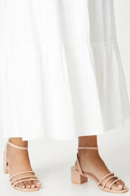 Selma Spaghetti Strap Medium Block Heeled Sandals