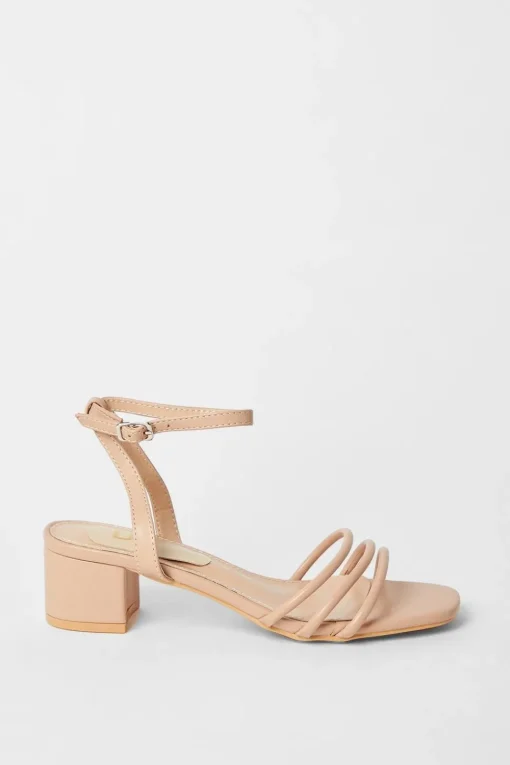 Selma Spaghetti Strap Medium Block Heeled Sandals