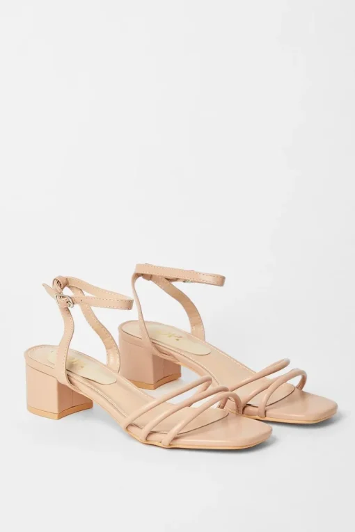 Selma Spaghetti Strap Medium Block Heeled Sandals
