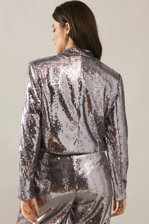Sequin Crop Blazer