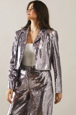 Sequin Crop Blazer