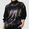 Sequin Embellished Puff Sleeve Jumper
