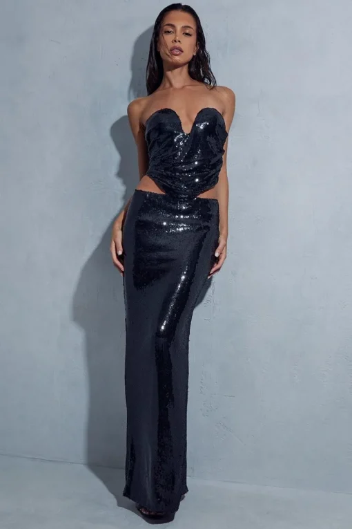 Sequin Maxi Skirt