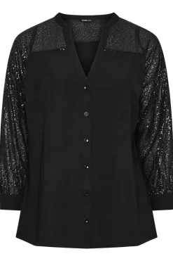 Sequin Sleeve Blouse