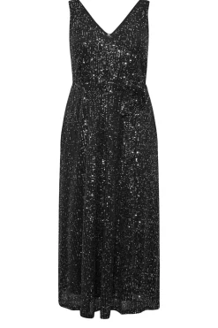 Sequin V-Neck Maxi Dress