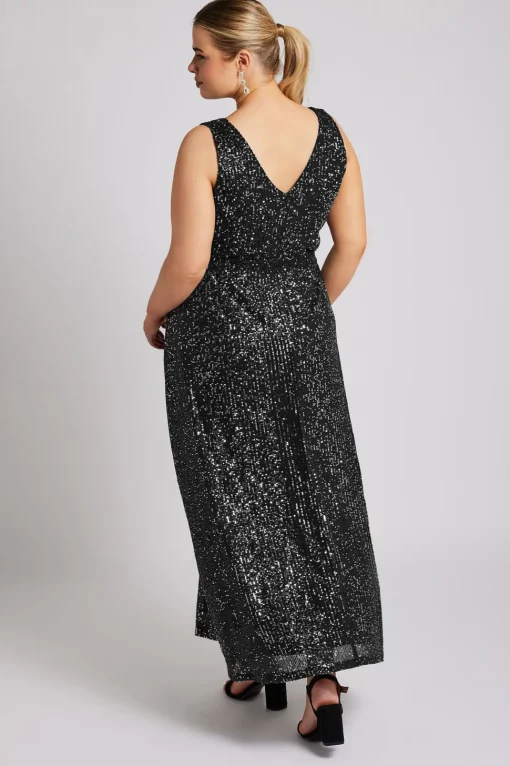 Sequin V-Neck Maxi Dress